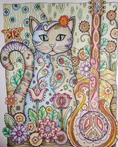 Coloring of Majorie Sarnat's Creative Cats by Betty Hung