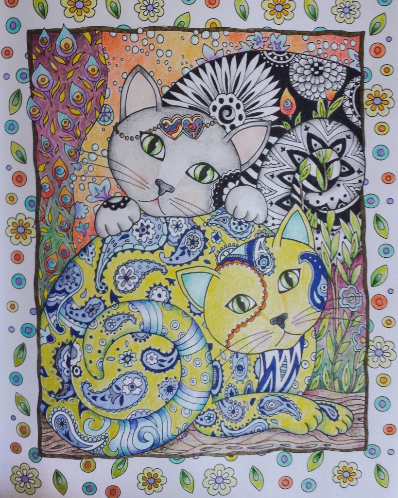 Coloring of Majorie Sarnat's Creative Cats by Betty Hung