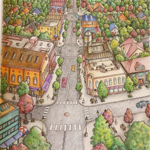 Coloring of Debbie Macomber's Come Home to Color - Blossom Street by Betty Hung
