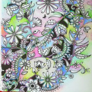 Coloring of Johanna Basford's Secret Garden by Betty Hung