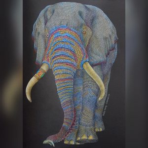 Elephant from Intricate Ink - Animals in detail by Tim Jeffs colored by Betty Hung