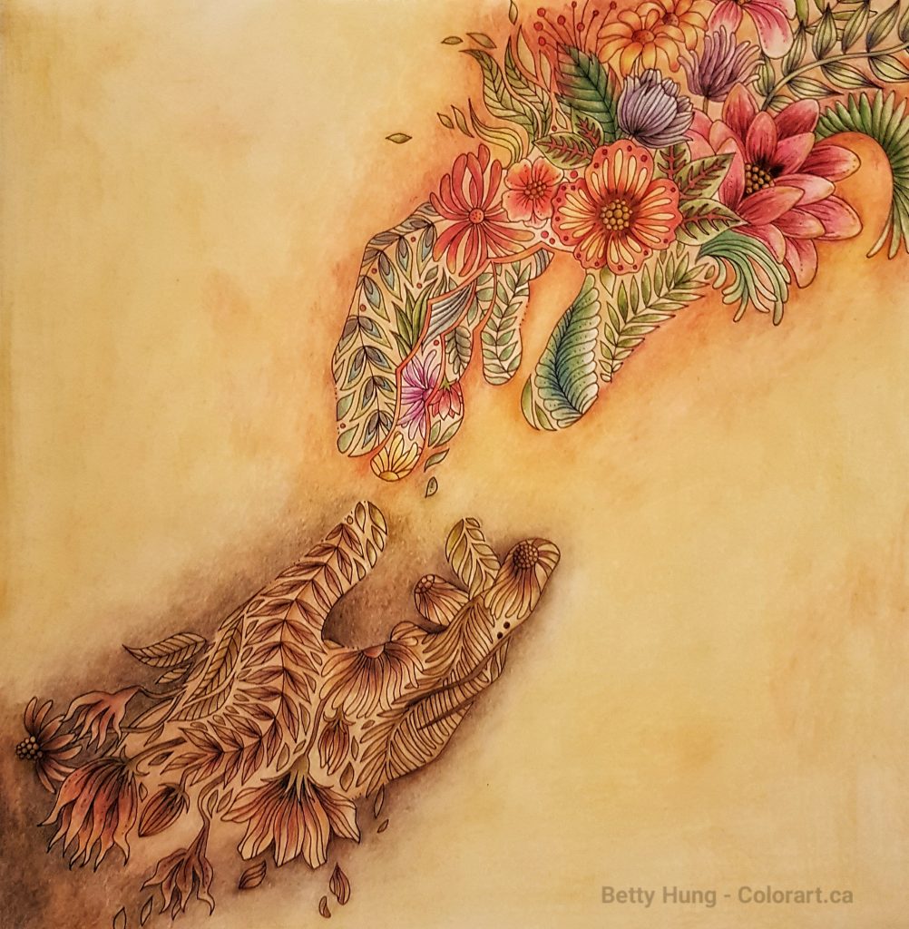 Healing hands from Soul Coats Restoration colored by Betty Hung