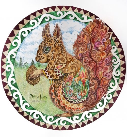 Squirrel" from Magic Beauty by Nadiya Vasilkova colored by Betty Hung - colorart.ca